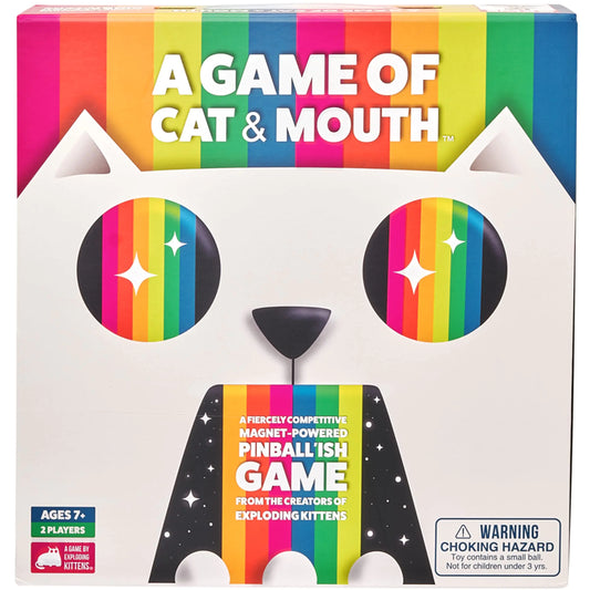 A Game of Cat and Mouth by Exploding Kittens - 2 Players - Ages 7+ - 15 Minutes to Play - Magnet Powered Pinball Game - Couples Game Family Game Night Kid and Adult Board Game