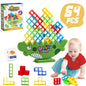 64pcs Tower Game Balance Stacking Blocks Tower Balancing Stacking Board Games Building Blocks Puzzle Toy Family Games Valentines Day Birthday Gift for Kids Adults