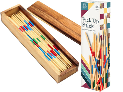 Wooden Pick Up Sticks Classic Kids Board Game for Adults and Teens in Family and Children Board Games for Kids 7 and Brain Teasers of Mathematics Fun Table Games