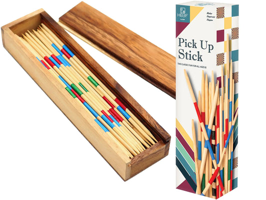 Wooden Pick Up Sticks Classic Kids Board Game for Adults and Teens in Family and Children Board Games for Kids 7 and Brain Teasers of Mathematics Fun Table Games