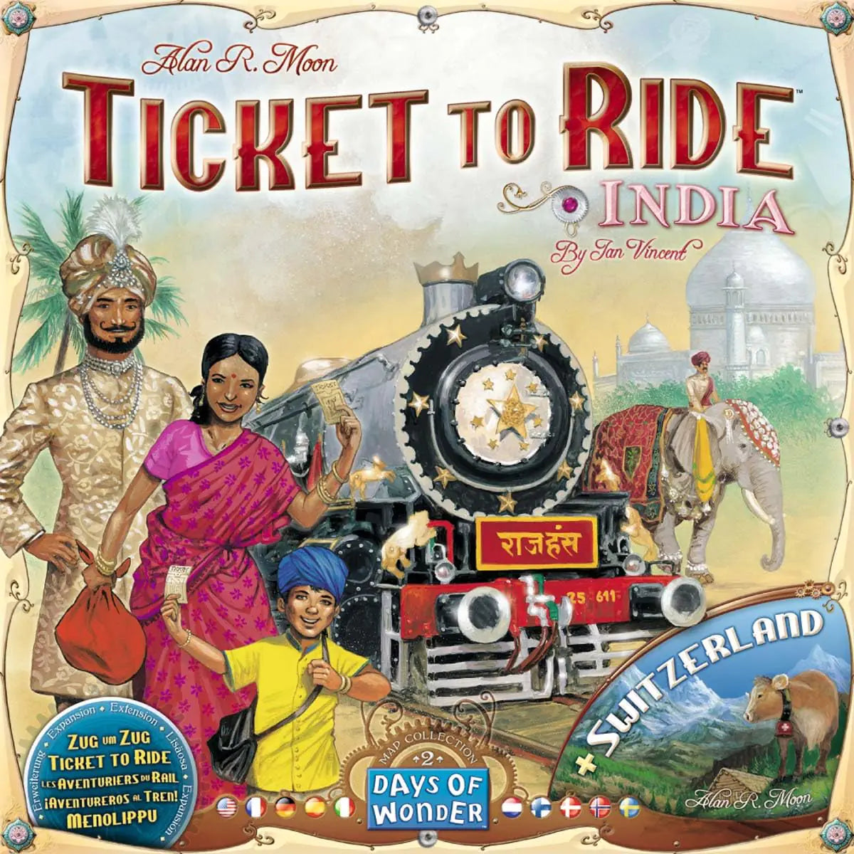 Ticket to Ride: India & Switzerland - A Board Game by Days of Wonder - 2 to 4 Players - Board Games for Family - 30 to 60 Minutes of Gameplay - Games for Family Game Night - for Kids and Adults